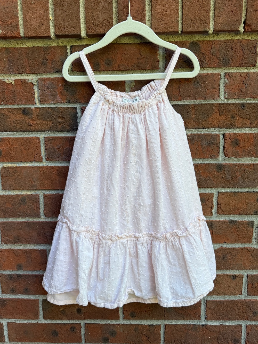 Rachel Zoe Blush Pink Ruffle Cotton Summer Dress Size 4T Girls toddler kids